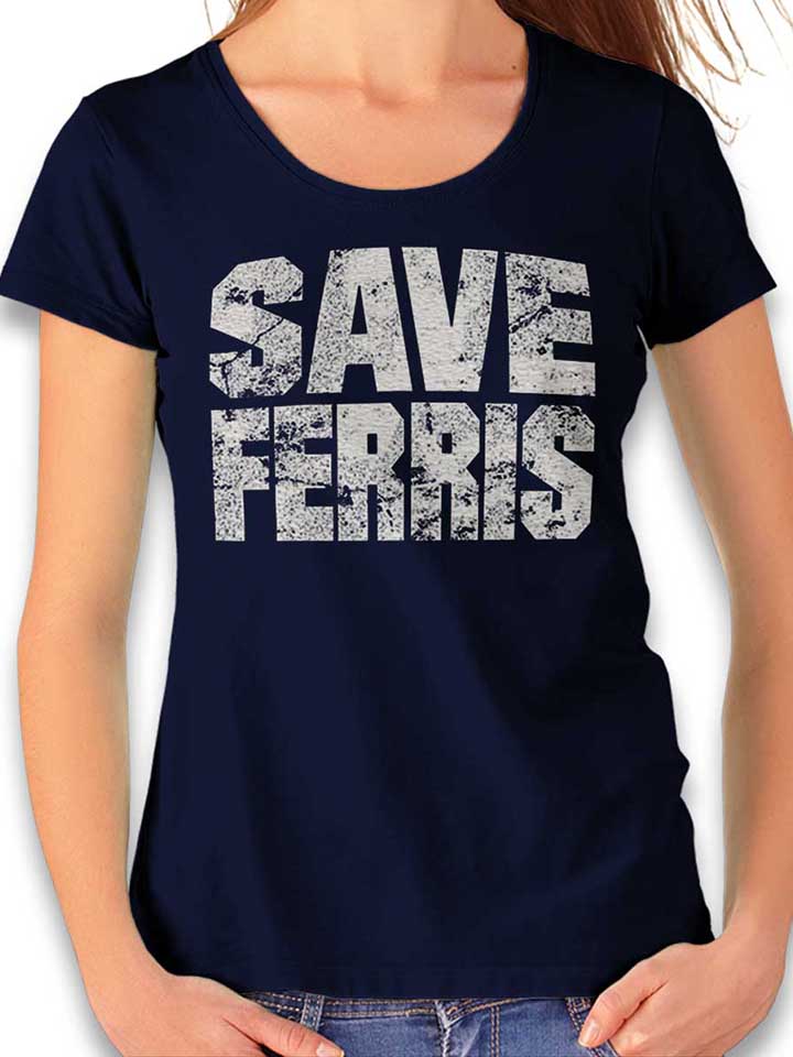 Save Ferris Damen T-Shirt dunkelblau L