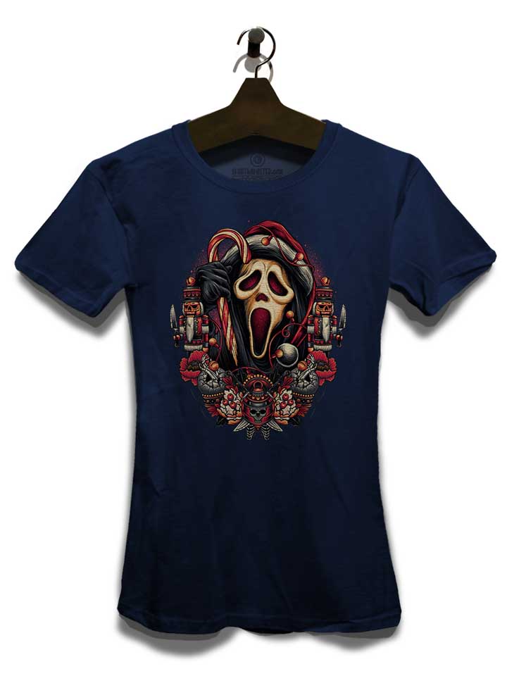 scary-movie-santa-damen-t-shirt dunkelblau 3
