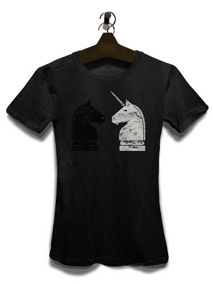 schach-einhorn-damen-t-shirt schwarz 3