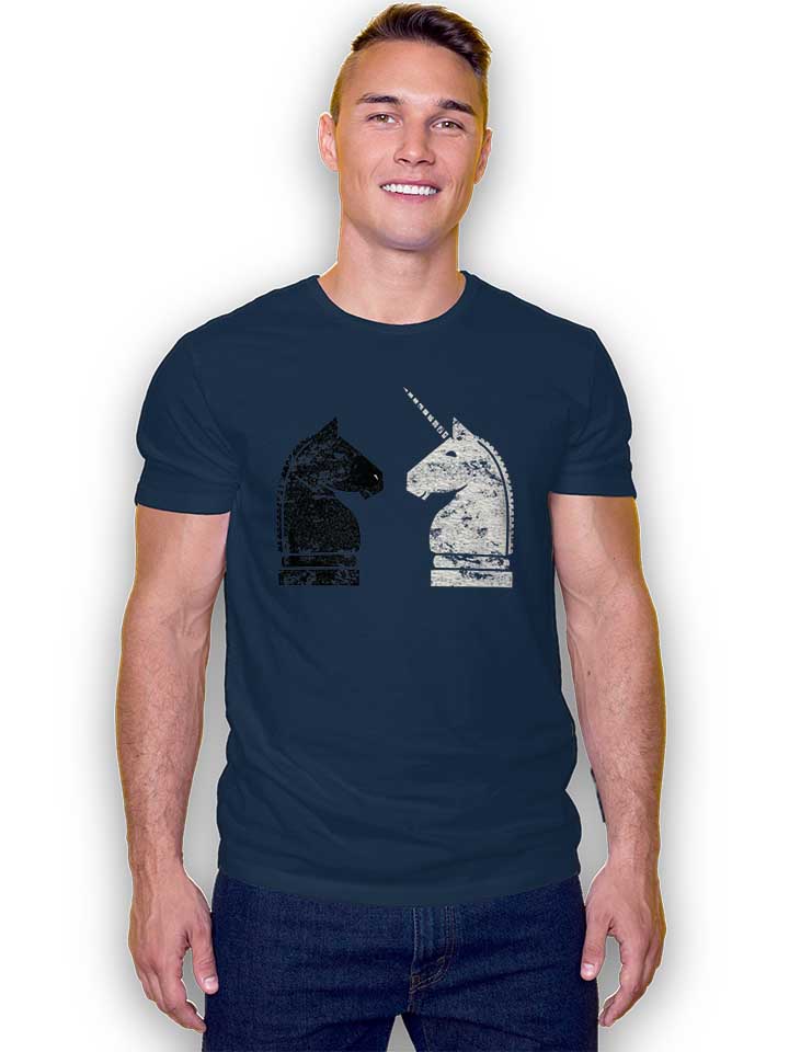 schach-einhorn-t-shirt dunkelblau 2