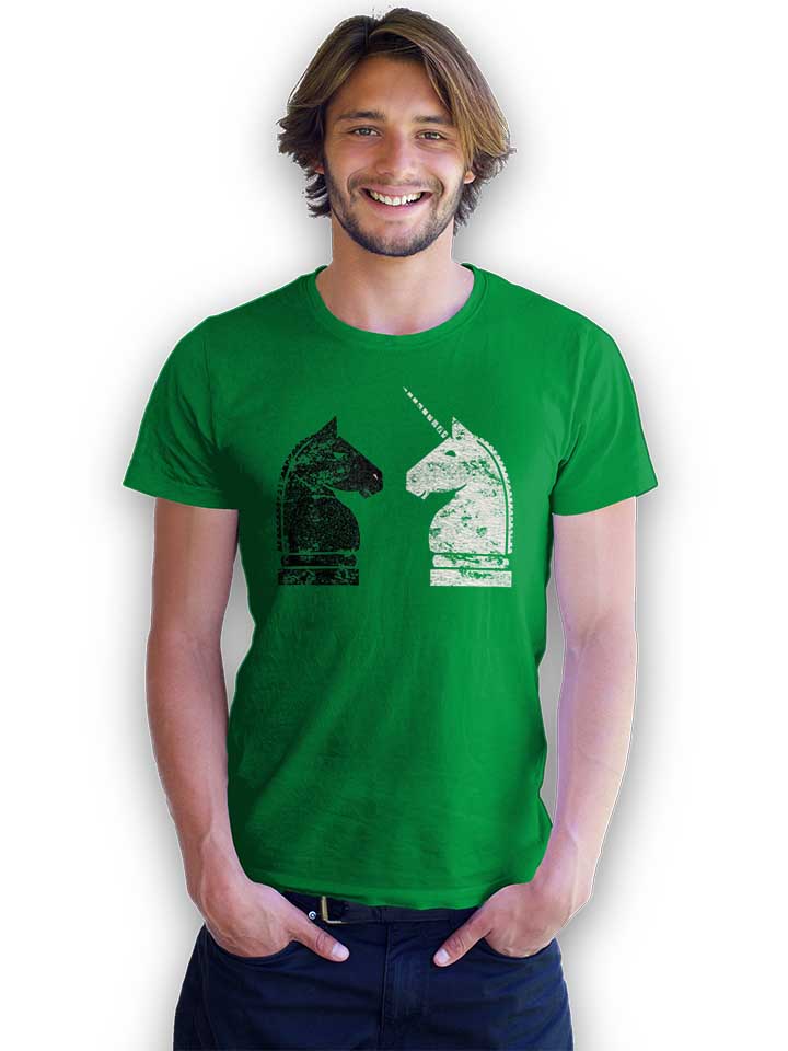 schach-einhorn-t-shirt gruen 2