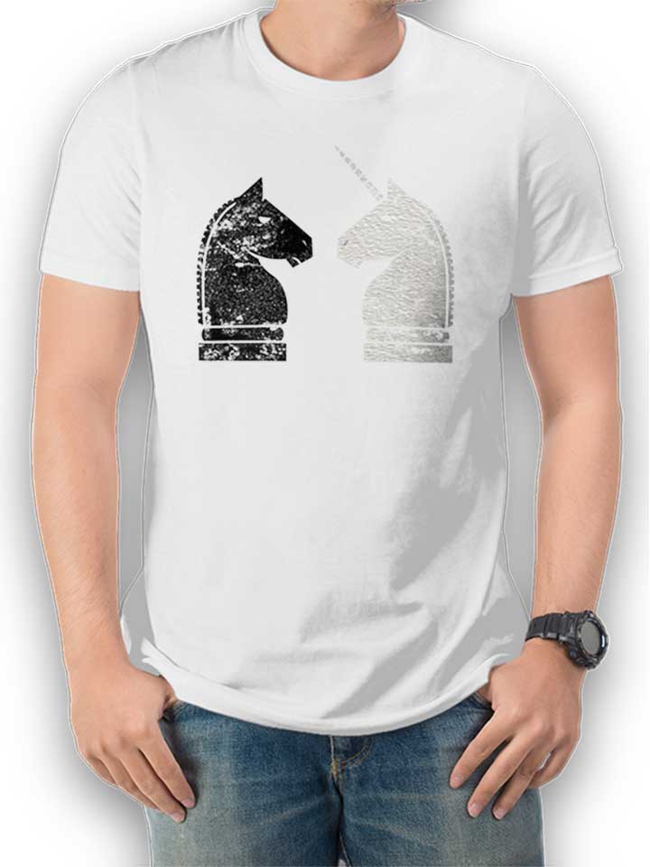 Schach Einhorn T-Shirt white L