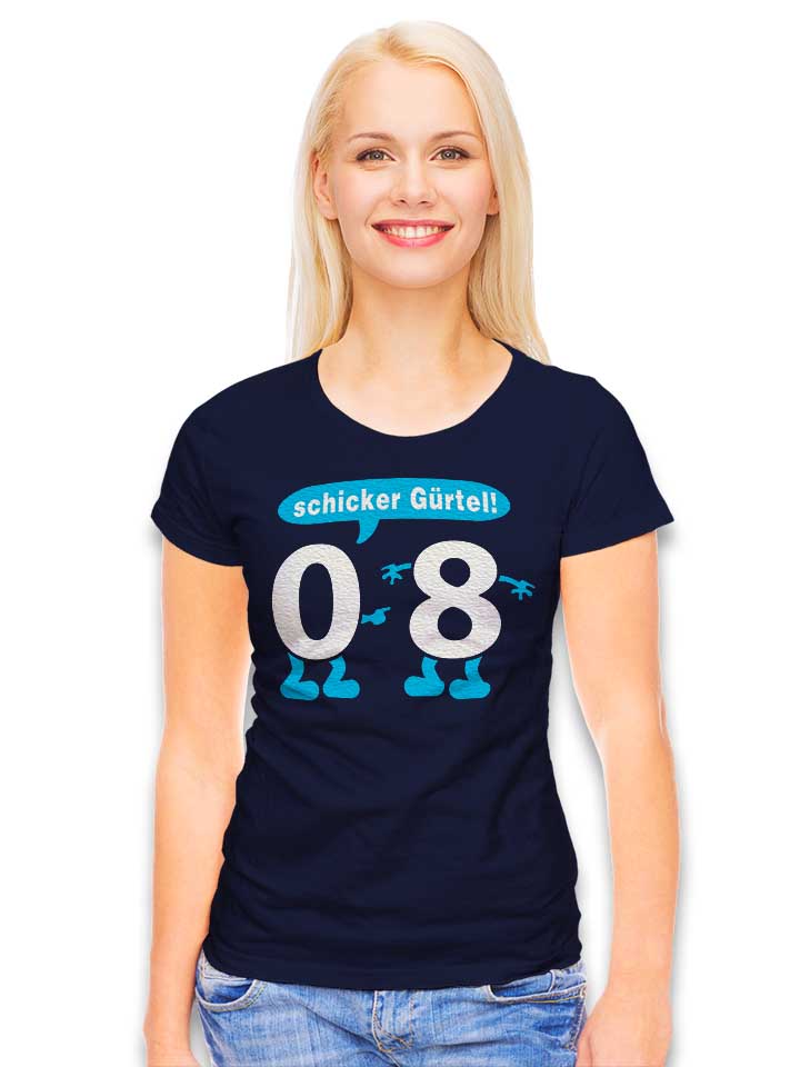 schicker-guertel-damen-t-shirt dunkelblau 2