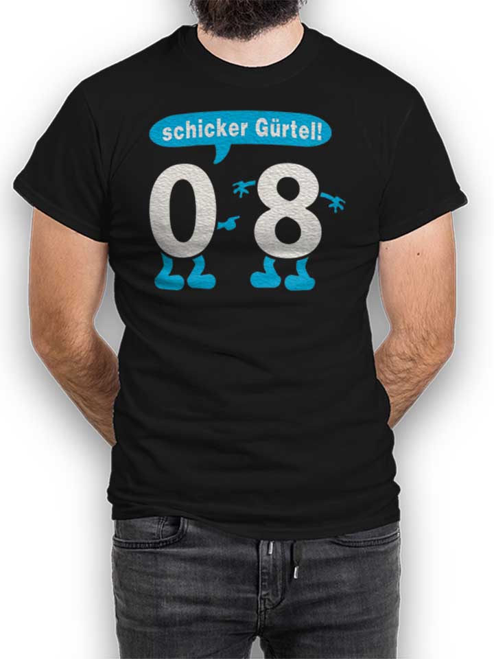 Schicker Guertel T-Shirt schwarz L