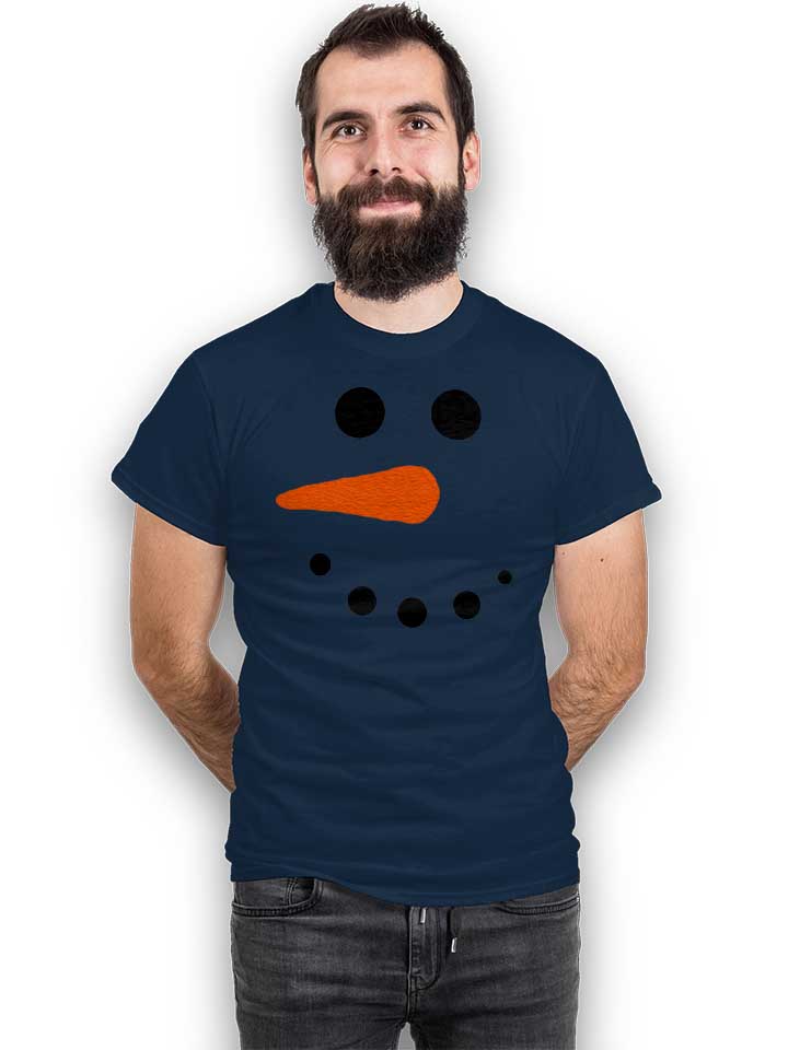 schneeman-gesicht-t-shirt dunkelblau 2