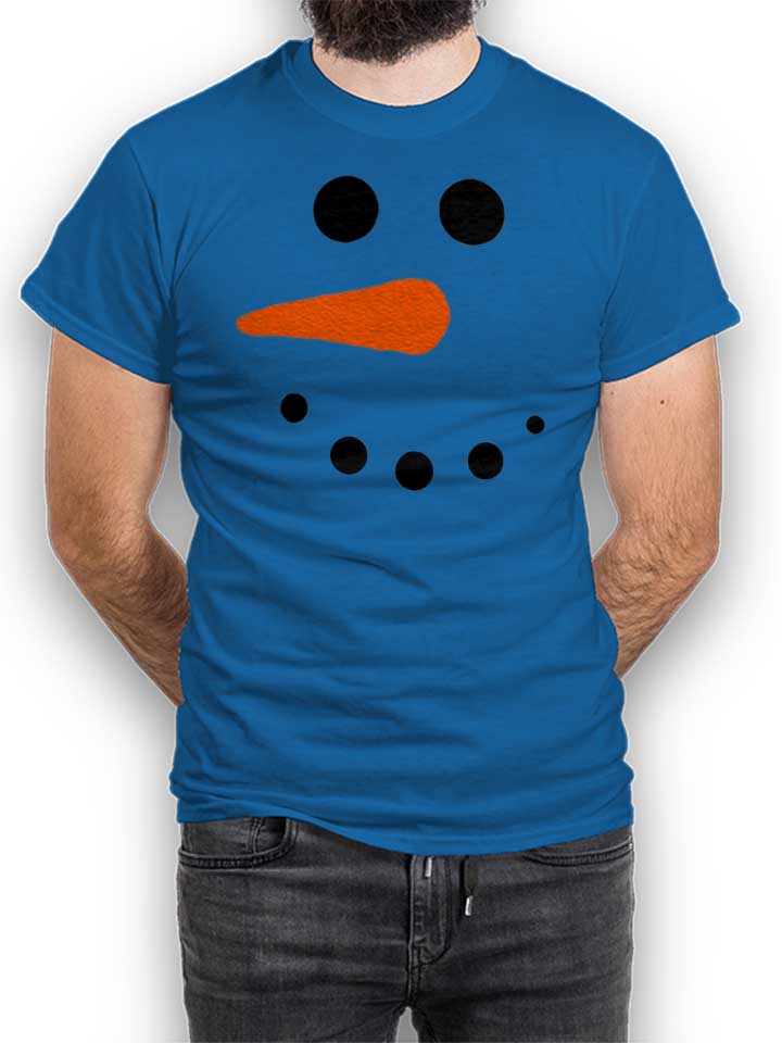 Schneeman Gesicht Camiseta azul-real L