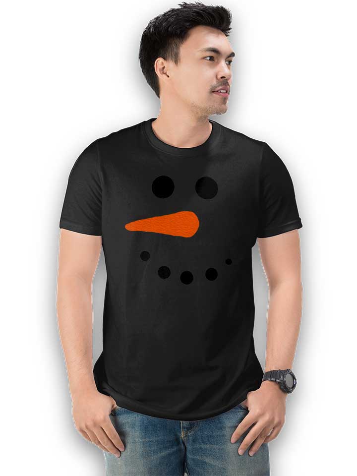schneeman-gesicht-t-shirt schwarz 2