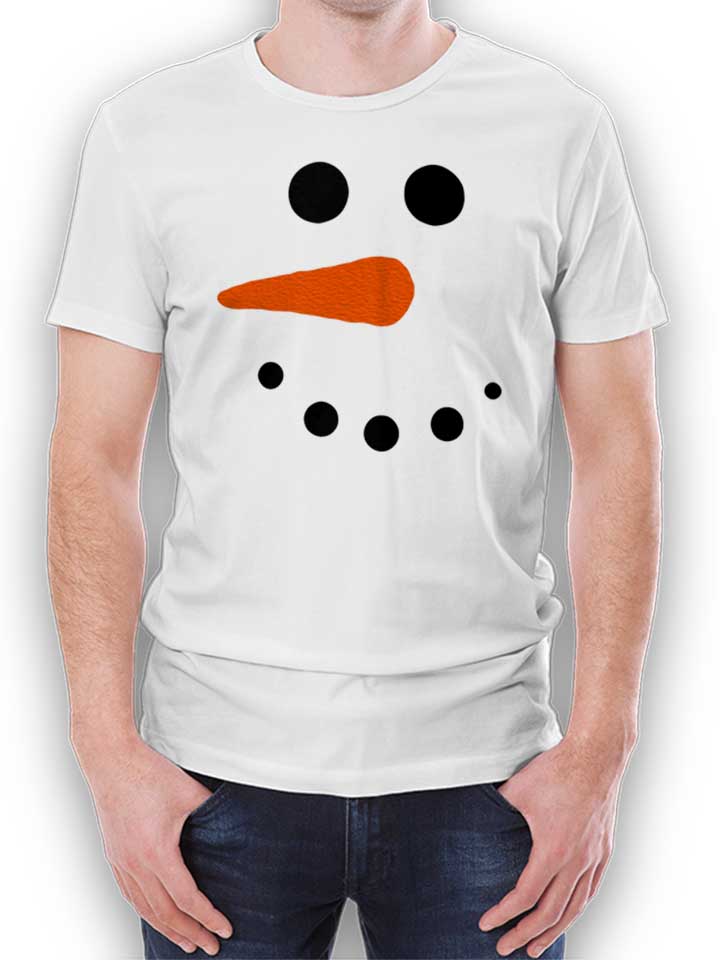 Schneeman Gesicht T-Shirt weiss L