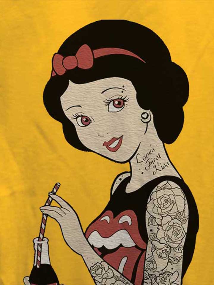 schneewittchen-tattoo-damen-t-shirt gelb 4