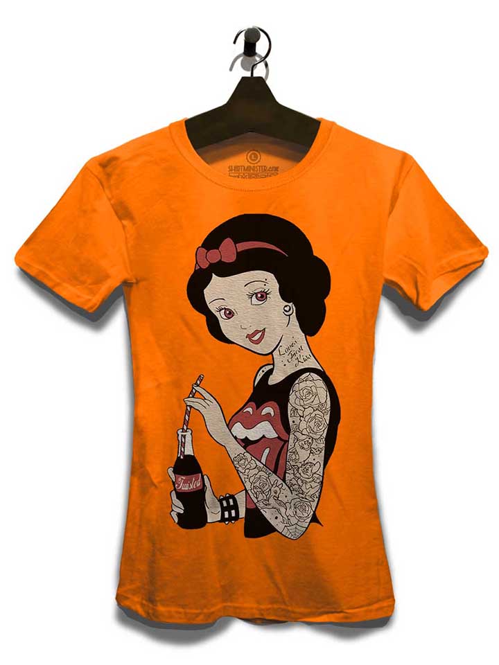 schneewittchen-tattoo-damen-t-shirt orange 3