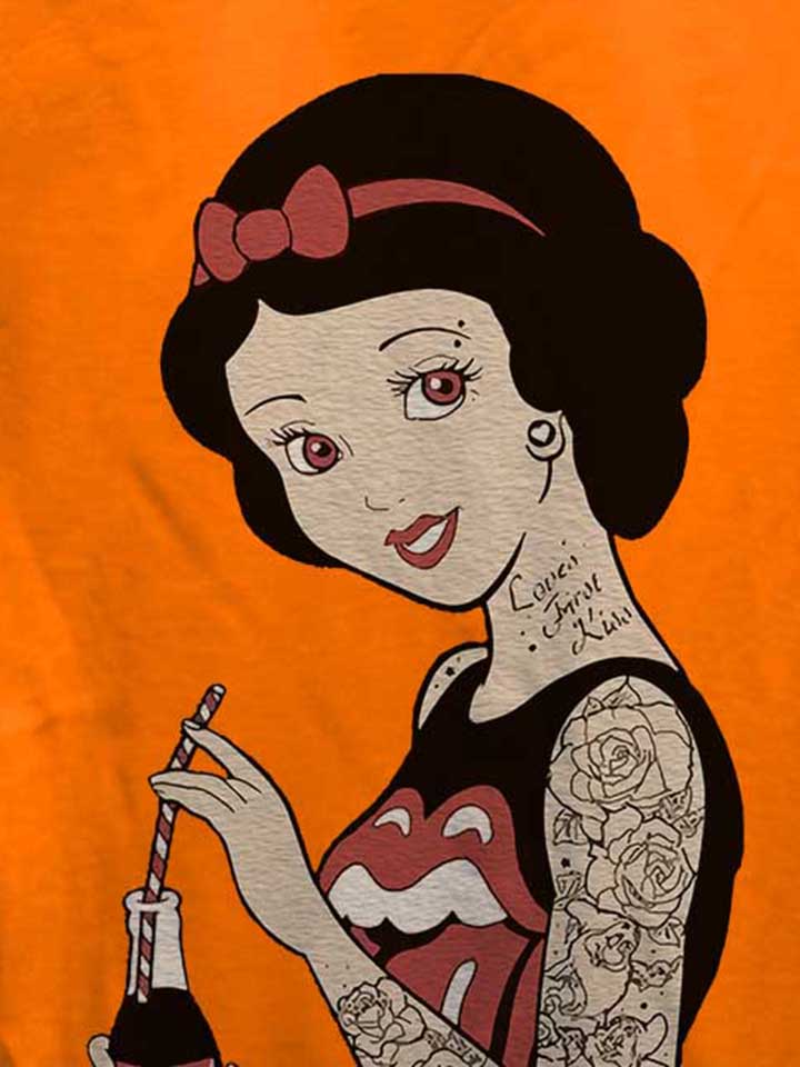 schneewittchen-tattoo-damen-t-shirt orange 4
