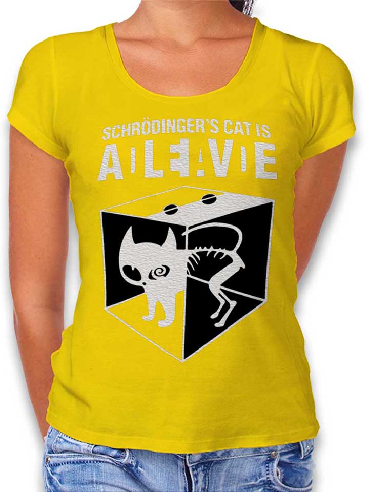schroedingers-cat-damen-t-shirt gelb 1