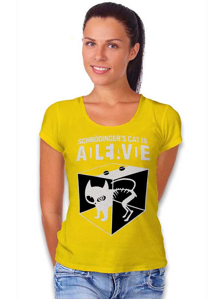 schroedingers-cat-damen-t-shirt gelb 2