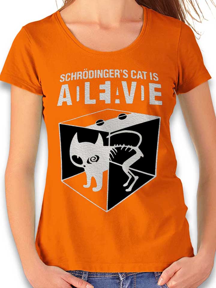 schroedingers-cat-damen-t-shirt orange 1