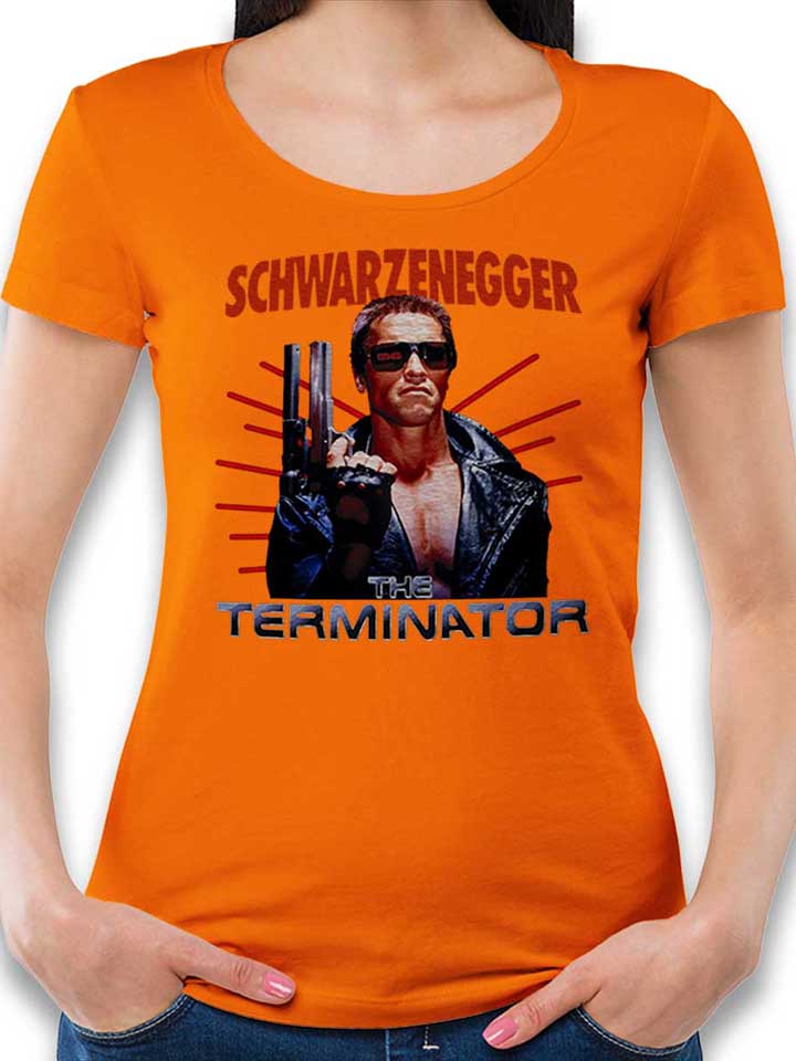Schwarzenegger Terminiator Damen T-Shirt orange L