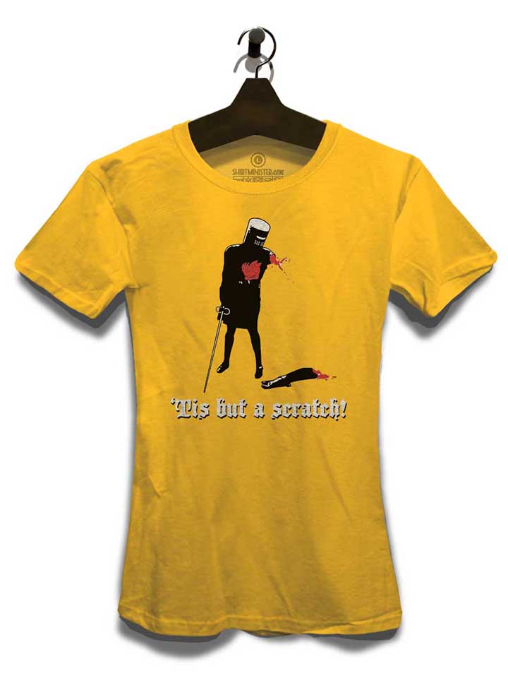 schwarzer-ritter-tis-but-a-scratch-damen-t-shirt gelb 3