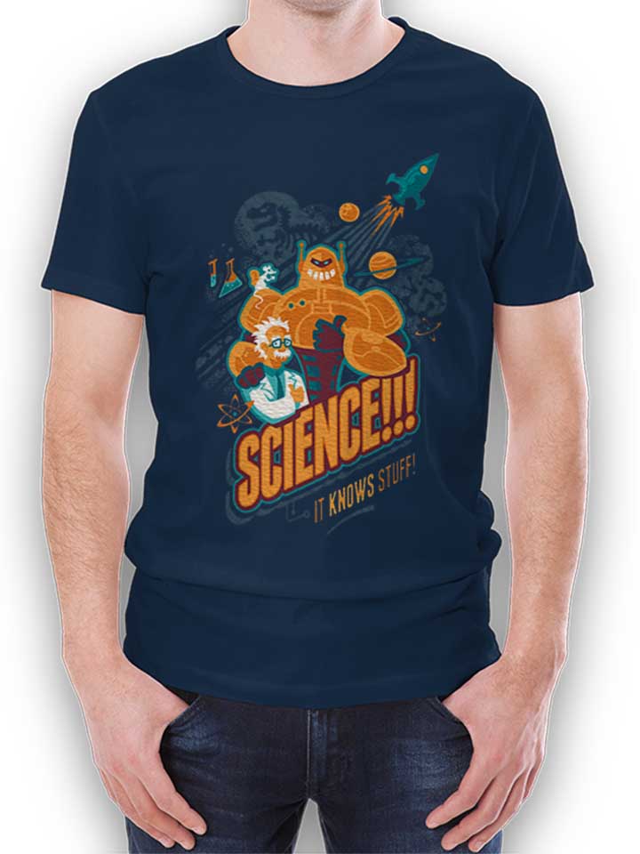 Science It Knows Stuff T-Shirt dunkelblau L
