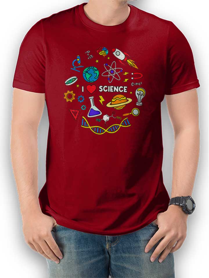 Science Lover Camiseta burdeos L