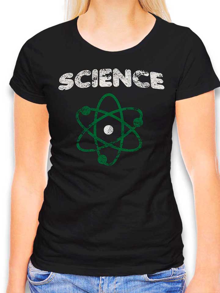 Science Vintage Damen T-Shirt schwarz L