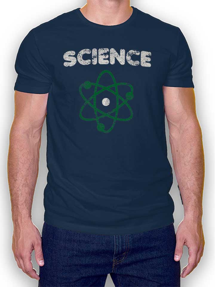 science-vintage-t-shirt dunkelblau 1