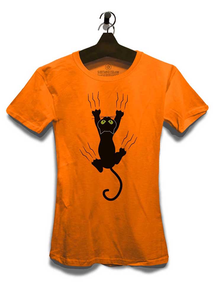 scratching-cat-damen-t-shirt orange 3