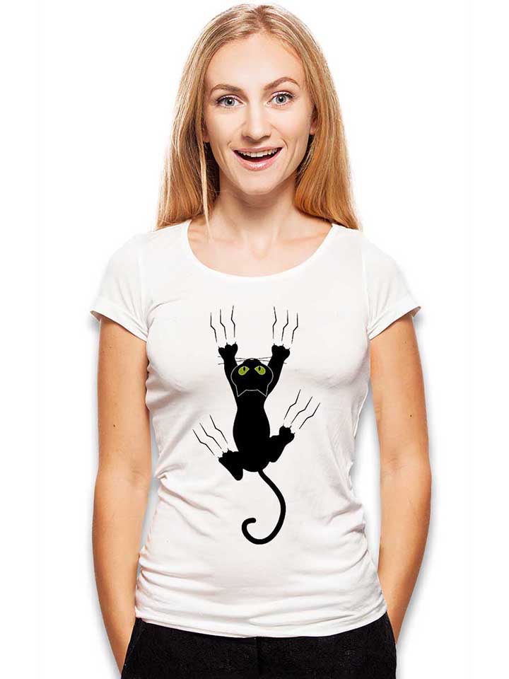 scratching-cat-damen-t-shirt weiss 2