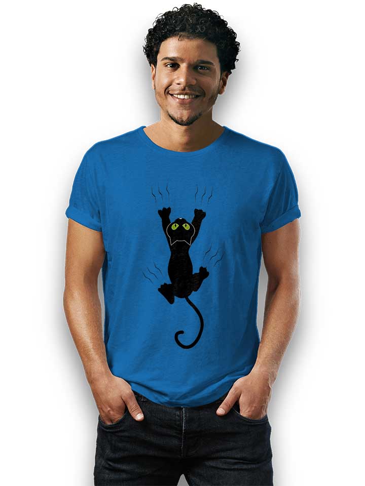 scratching-cat-t-shirt royal 2
