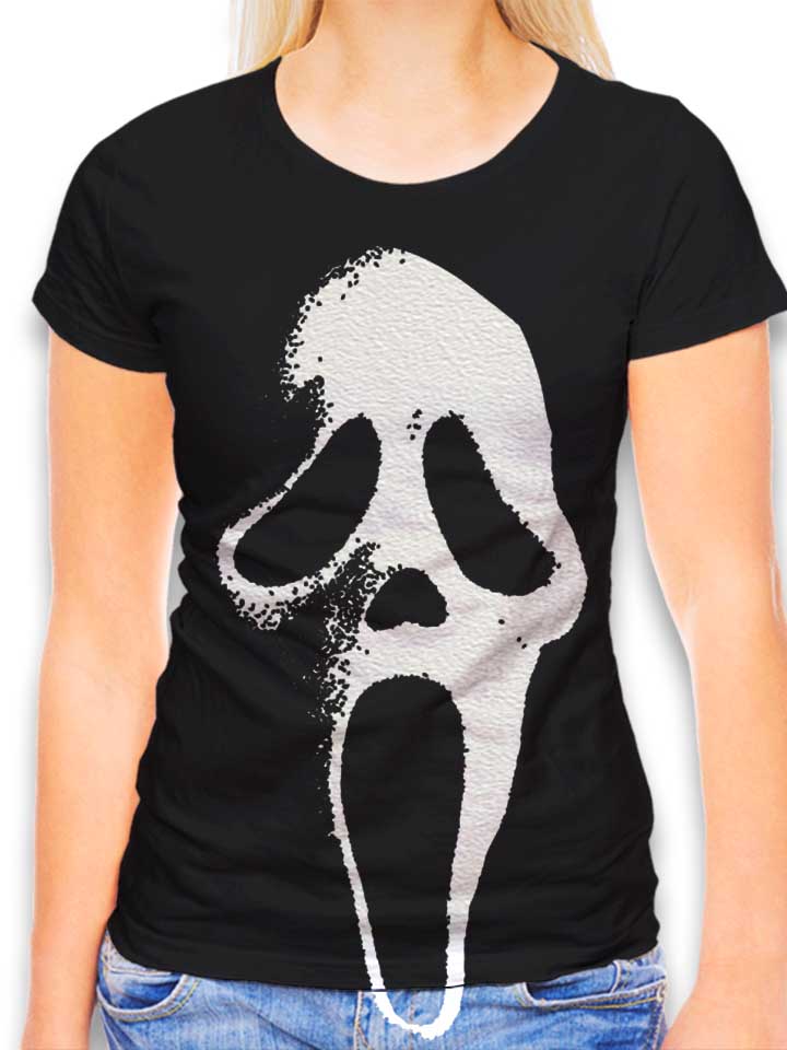 Scream Mask Damen T-Shirt schwarz L