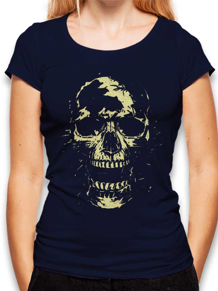 Scream Skull Damen T-Shirt dunkelblau L