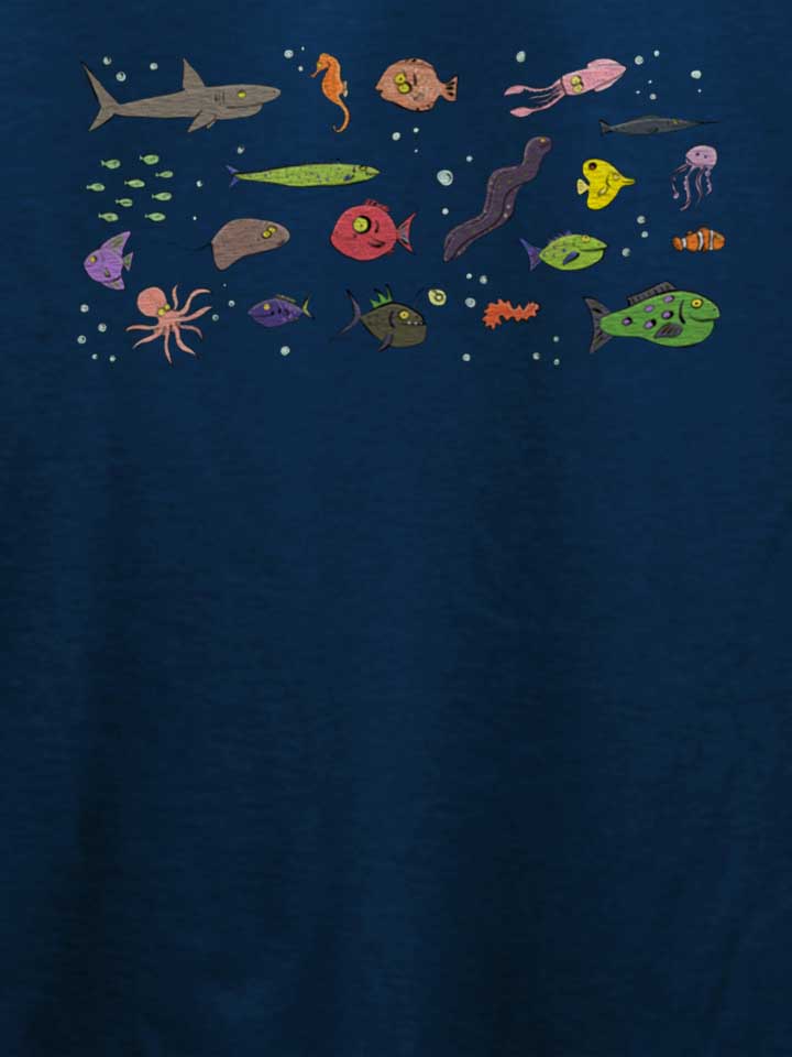 sea-creatures-cartoon-t-shirt dunkelblau 4