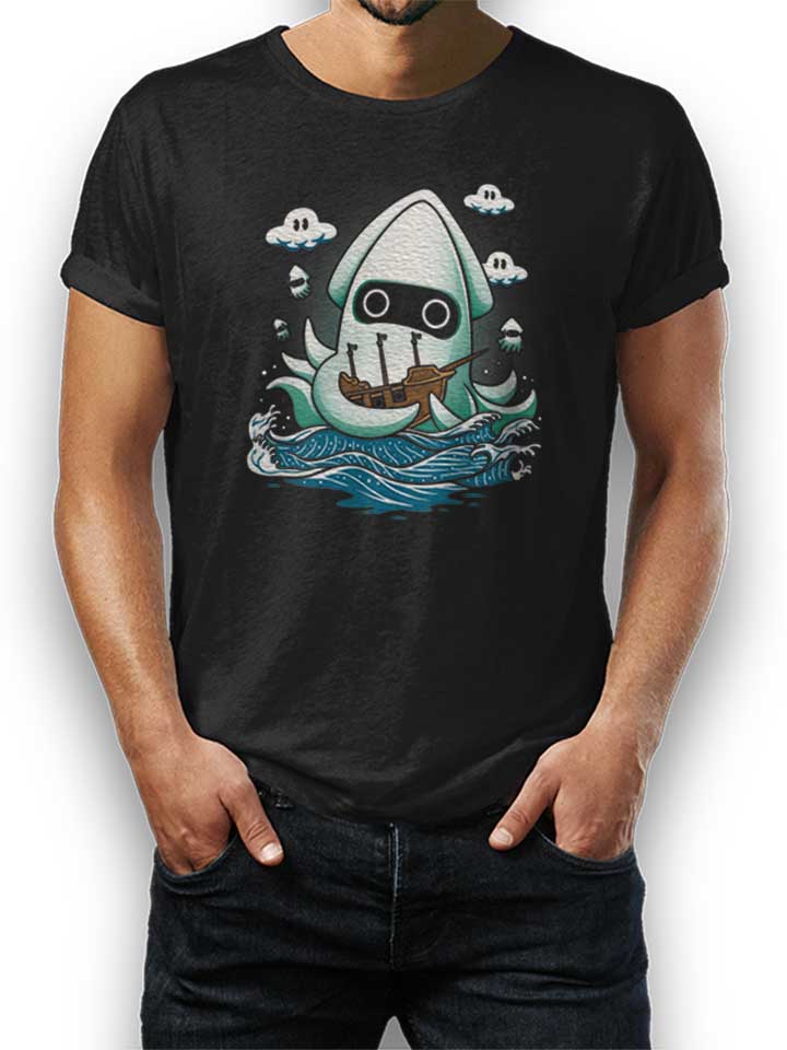 Sea Monster Octopus T-Shirt schwarz L