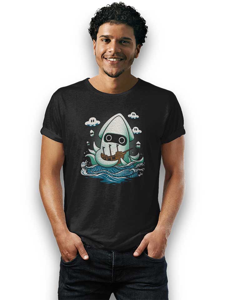 sea-monster-octopus-t-shirt schwarz 2