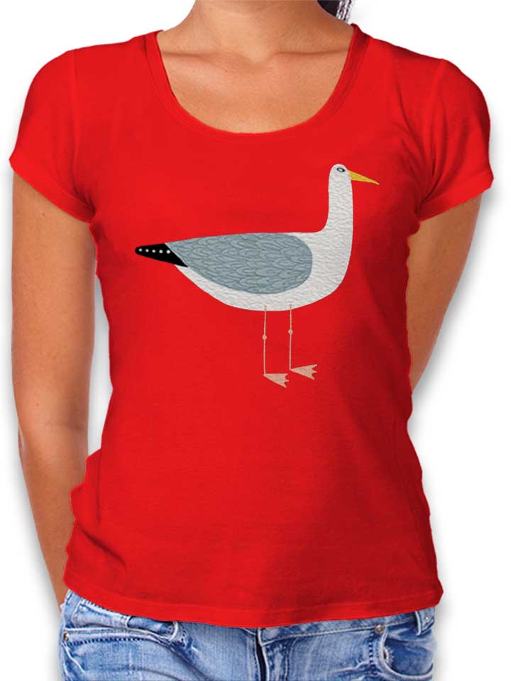 Seagull Blue Womens T-Shirt red L