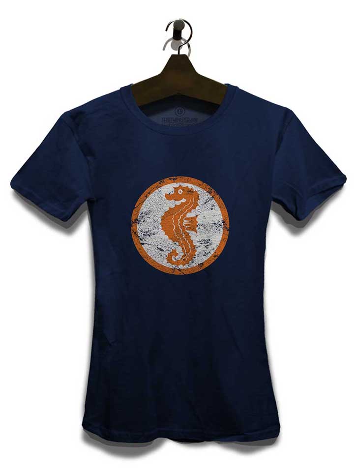 seepferdchen-logo-vintage-damen-t-shirt dunkelblau 3