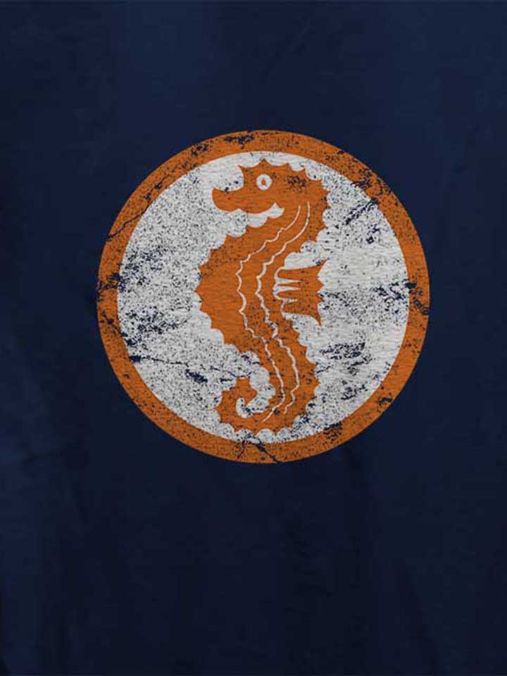 seepferdchen-logo-vintage-damen-t-shirt dunkelblau 4