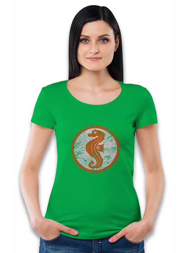 seepferdchen-logo-vintage-damen-t-shirt gruen 2