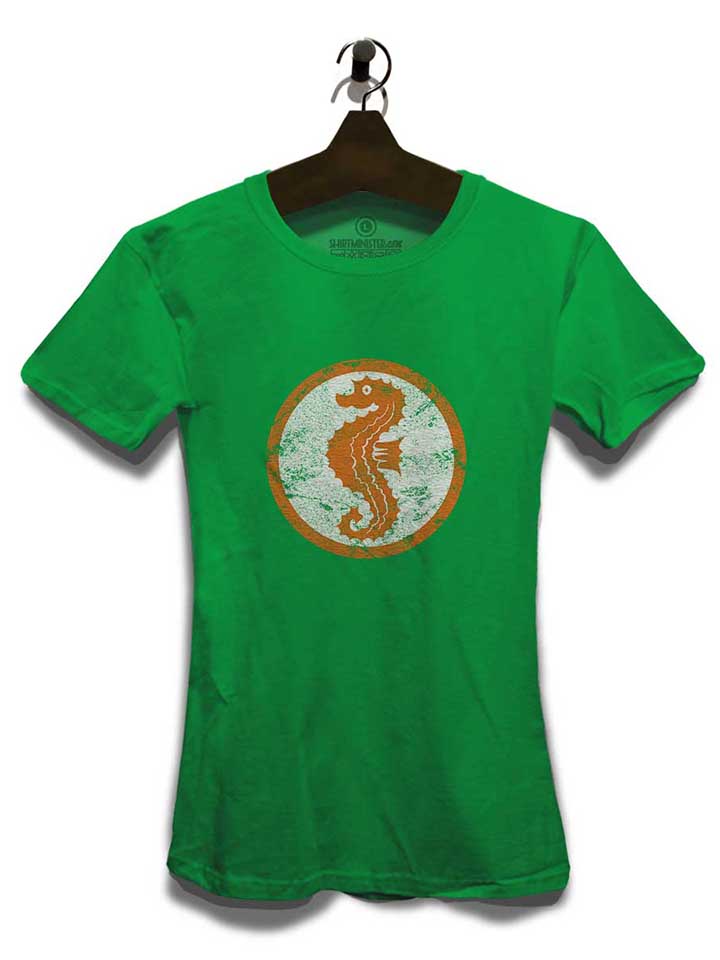 seepferdchen-logo-vintage-damen-t-shirt gruen 3