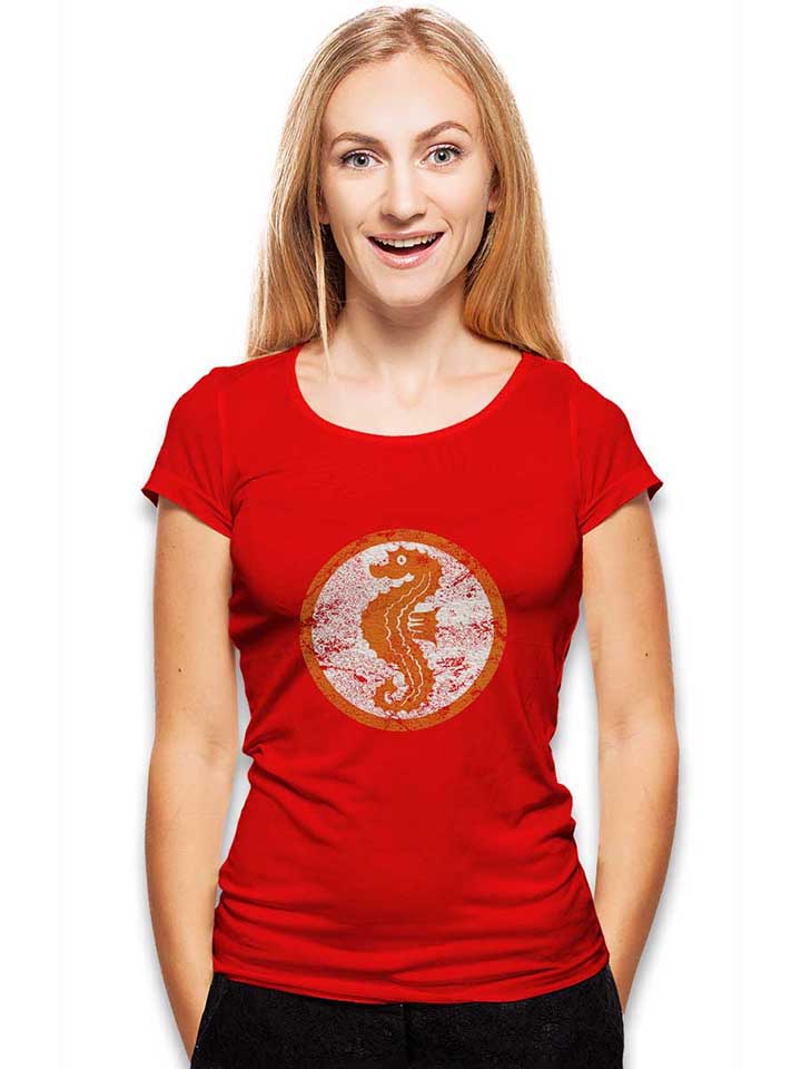 seepferdchen-logo-vintage-damen-t-shirt rot 2
