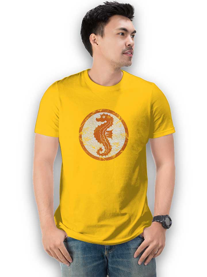 seepferdchen-logo-vintage-t-shirt gelb 2