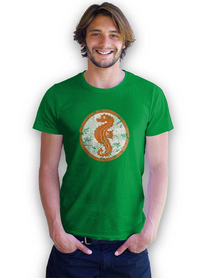 seepferdchen-logo-vintage-t-shirt gruen 2