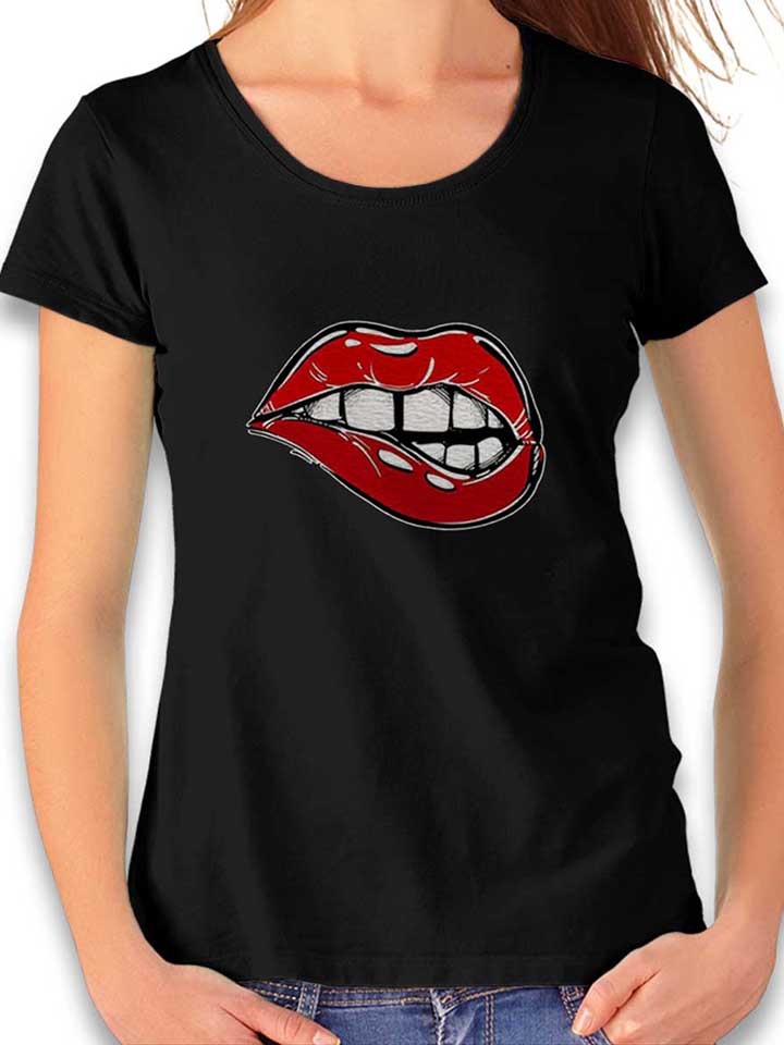 sexy-lips-damen-t-shirt schwarz 1