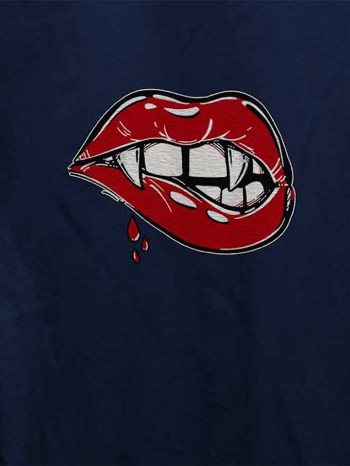 sexy-vampire-lips-damen-t-shirt dunkelblau 4