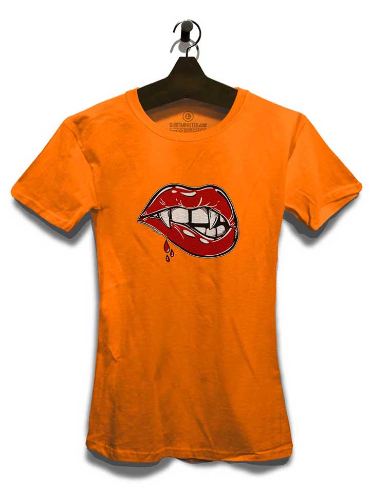 sexy-vampire-lips-damen-t-shirt orange 3