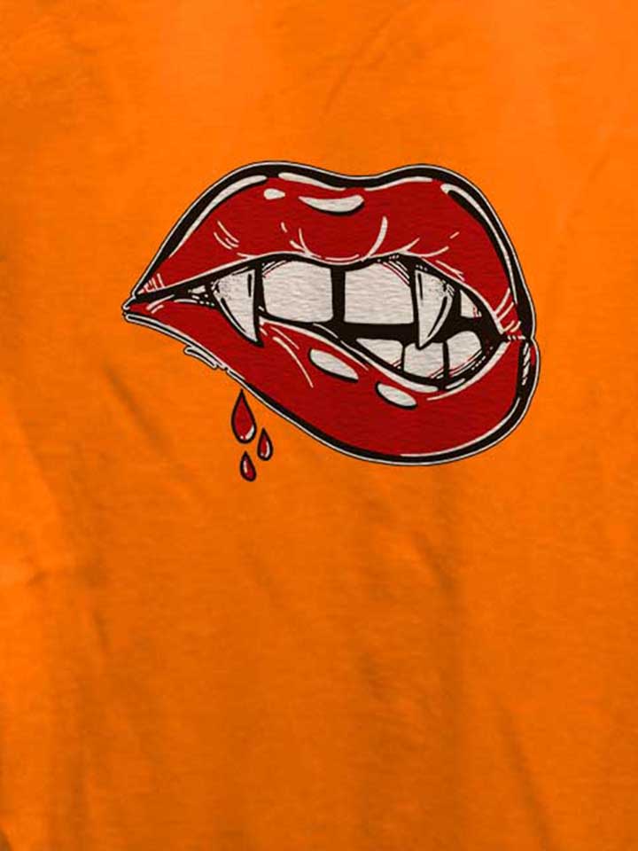 sexy-vampire-lips-damen-t-shirt orange 4