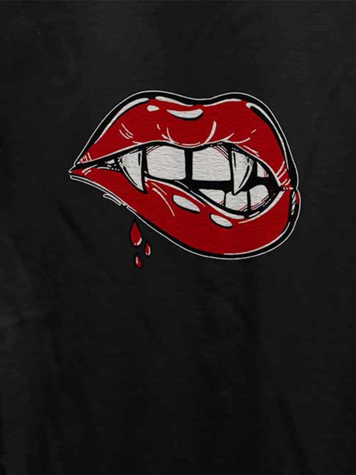 sexy-vampire-lips-damen-t-shirt schwarz 4