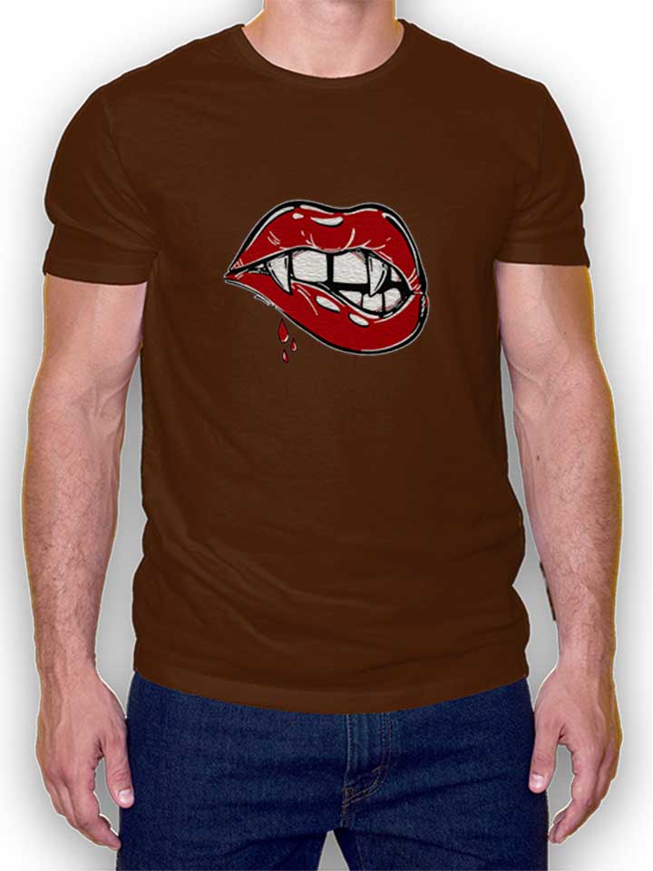 sexy-vampire-lips-t-shirt braun 1