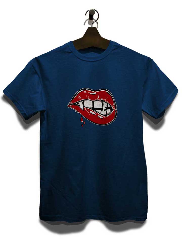 sexy-vampire-lips-t-shirt dunkelblau 3