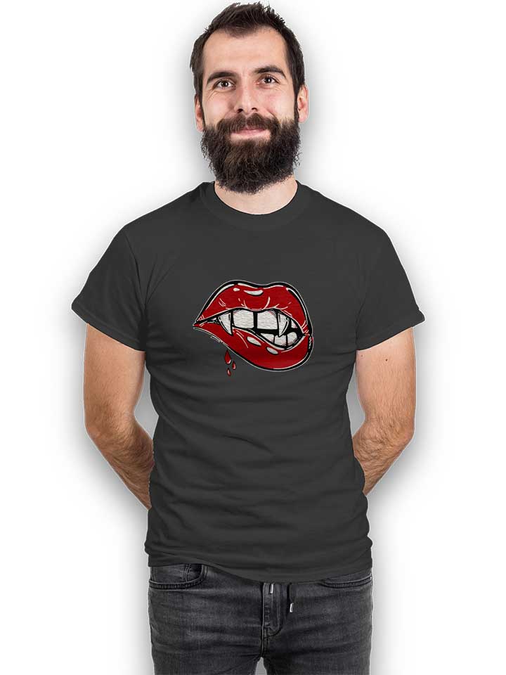 sexy-vampire-lips-t-shirt dunkelgrau 2