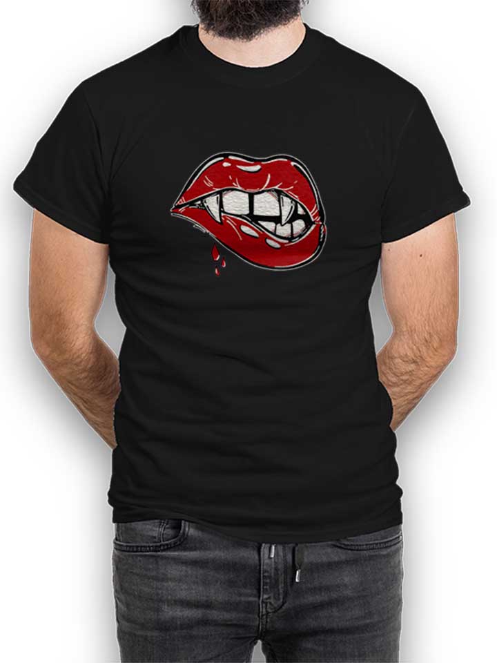 sexy-vampire-lips-t-shirt schwarz 1