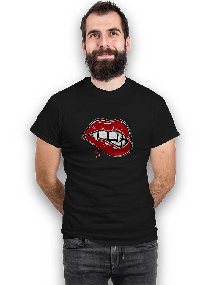 sexy-vampire-lips-t-shirt schwarz 2